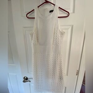 Beautiful pure white dress with knit overlay from Banana Republic.